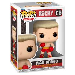 Figura POP Rocky Balboa Ivan Drago de vinilo con 9 cm de altura. Representa al boxeador soviético con guantes y pantalones rojos, en caja regalo para coleccionistas.