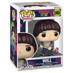 Figura POP Stranger Things Tales from '85 Will en vinilo con martillo y gorro, presentada en caja regalo. Diseño característico de la serie y tamaño compacto ideal para coleccionistas y fans.