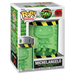 Figura POP Teenage Mutant Tortugas Ninja Michelangelo en vinilo con caja regalo. Representa al personaje Michelangelo con el estilo característico de Funko POP, ideal para coleccionistas y fans de la serie.