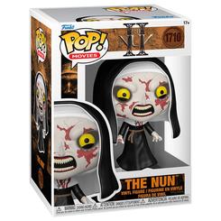 Figura POP The Nun La Monja de vinilo con 9 cm de altura. Representa al personaje de la saga de terror con detalles faciales y hábito característicos, ideal para coleccionar o exponer en espacios reducidos.