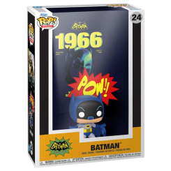 Figura POP de Batman inspirada en la serie de 1966 con diseño de portada VHS y efecto visual POW. Figura de vinilo compacta y coleccionable dentro de la línea POP! de DC Comics.