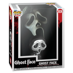 Figura POP Ghost Face Metallic de Scream con acabado metálico y caja estilo portada VHS. Figura de vinilo compacta y detallada para coleccionistas y fans del cine de terror.