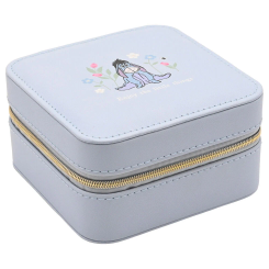 Joyero compacto Igor de Winnie the Pooh Disney con cierre de cremallera y diseño bordado en azul claro, ideal para guardar accesorios y baratijas con estilo.