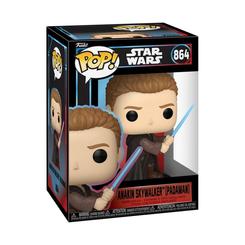 Figura POP de Anakin Skywalker Padawan de Star Wars en vinilo, con sable de luz azul y base con logo. Presentada en caja para regalo, ideal para coleccionistas y fans de la saga.