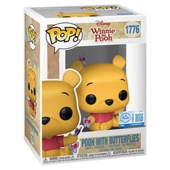 Figura POP Disney Winnie the Pooh - Pooh with Butterflies Exclusive en vinilo, edición especial de Funko con caja regalo. Representa a Pooh con una mariposa, ideal para coleccionistas de Disney y figuras POP.