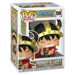 Figura POP de Monkey D Luffy de One Piece en vinilo, con diseño característico y caja regalo. Forma parte de la colección Funko POP Animation con número 2569 y referencia 889698941532.