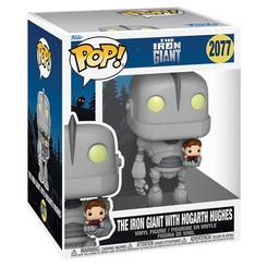 Figura POP Super El Gigante de Hierro The Iron Giant with Hogarth Hughes en vinilo, con diseño característico de Funko y presentación en caja regalo oficial.
