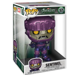 Figura POP Jumbo de Doomsday Sentinel de Marvel Studios Avengers en vinilo, con caja regalo y diseño característico de la saga.