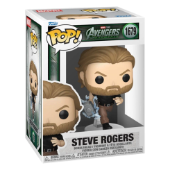 Figura POP de Steve Rogers de Avengers Doomsday en vinilo con cabeza oscilante, presentada en caja regalo oficial. Diseño característico de la línea POP! ideal para coleccionistas del universo Marvel.