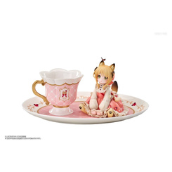 Figura de PVC Orange Cat de Tea Time Cats de la DLC Series con taza y platillo decorativo. Mide 10 cm y está fabricada en PVC y ABS, ideal para coleccionistas que buscan piezas compactas y detalladas.