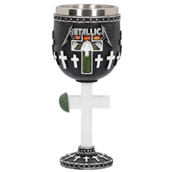 Impresionante Copa con el logo de la famosa banda de Rock and Roll Metallica. Esta preciosa obra de arte está realizada en acero inoxidable y resina con una altura aproximada de 17,5 cm.