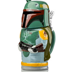 Jarra de Cerveza oficial con la forma de Boba Fett basada en la saga de Star Wars, realizada en gres con una altura aproximada de 25 cm., y una capacidad de 0,65 litros