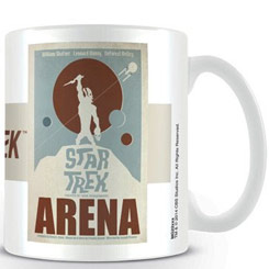 Taza oficial del Logo de Star Trek con la leyenda “ARENA”, la taza está realizada en cerámica con una capacidad de 0,33 litros, incluye grabados en el exterior. 