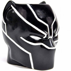 Taza oficial con el motivo en 3D del casco de Black Panther basada en la película de Marvel Black Panther, la taza está realizada en cerámica con una capacidad de 350 ml,