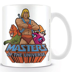 Taza oficial Masters of the Universe basada en la serie de televisión He-man and the Masters of the Universe, realizada en cerámica con una capacidad de 0,33 litros, incluye grabados en el exterior.