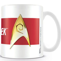 Taza oficial del Logo Engineering Red de Star Trek. La taza está realizada en cerámica con una capacidad de 0,33 litros, incluye grabados en el exterior. 