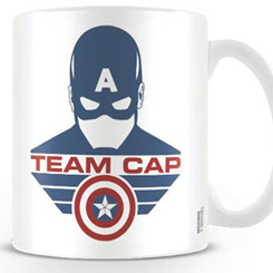 Taza oficial de Marvel con el motivo del Logo de Team Cap basada en la película Capitán América: Civil War, realizada en cerámica con una capacidad de 0,33 litros, incluye grabados en el exterior.