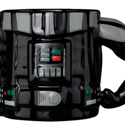 Taza Oficial del torso de Darth Vader, saborea tu bebida preferida en uno de los personajes más carismáticos de la Saga de Star Wars, la imagen del lado oscuro de la fuerza será tu aliado para deleitarte de tu bebida. 