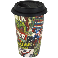 Taza de Viaje Oficial con portadas de los comics de Marvel Comics, revive las aventuras de los grandes personajes de Marvel.