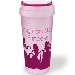 Taza de Viaje Eco Oficial de Disney con el texto "Nothing Can Stop This Princess", revive las aventuras de las Princesas Disney con esta taza realizada en fibra de cáscara de arroz con una capacidad de 0,425 litros,