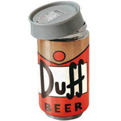 Fascinante Taza de viaje con la forma de una lata de Duff Beer basada en la fabulosa serie de televisión The Simpsons. La taza está realizada acero inoxidable y plástico.