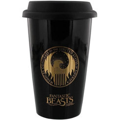 Taza de Viaje Oficial de Warner con el logo The Magical Congress of the United States of America basado en la saga de Animales Fantásticos,