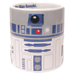 Taza oficial de Star Wars con el motivo de R2-D2 realizada en cerámica con una capacidad de 0,35 litros.