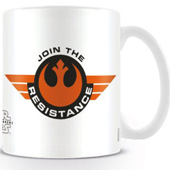 Taza oficial de Star Wars con el motivo del Join the Resistencia realizada en cerámica con una capacidad de 0,33 litros, incluye grabados en el exterior. 