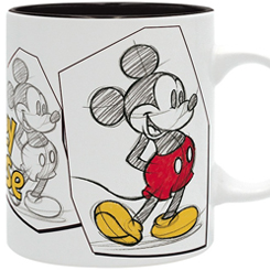 Taza oficial de Mickey Mouse con el motivo de la creación de un boceto, realizada en cerámica con una capacidad de 0,33 litros, incluye grabados en el exterior. 
