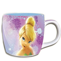 Taza oficial de Disney con el motivo de Campanilla y sus amigas las Hadas “Tinker Bell Disney Fairies”, realizada en cerámica.