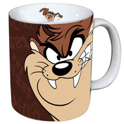 Taza oficial de los Looney Tunes con el motivo de El Demonio de Tazmania TAZ realizada en cerámica.