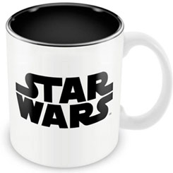 Taza oficial de Star Wars con el motivo del logo de Star Wars en negro, la taza está realizada en cerámica con una capacidad de 0,35 litros.