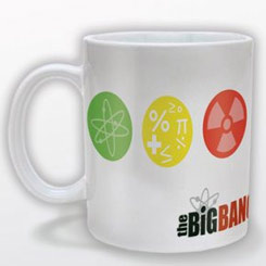 Taza oficial de Warner con el motivo del Logo de la serie The Big Bang Theory.